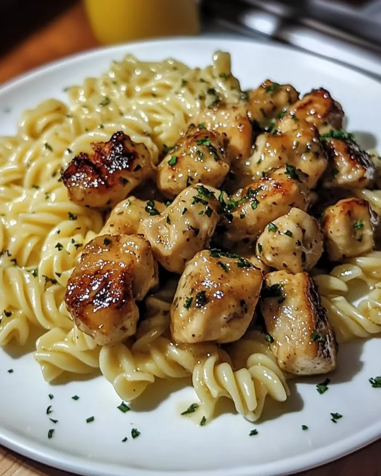 Twisted Pasta With Honey Garlic Chicken & Parmesan Cream