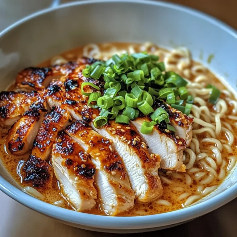 Fiery Chicken Ramen with Creamy Garlic Sauce