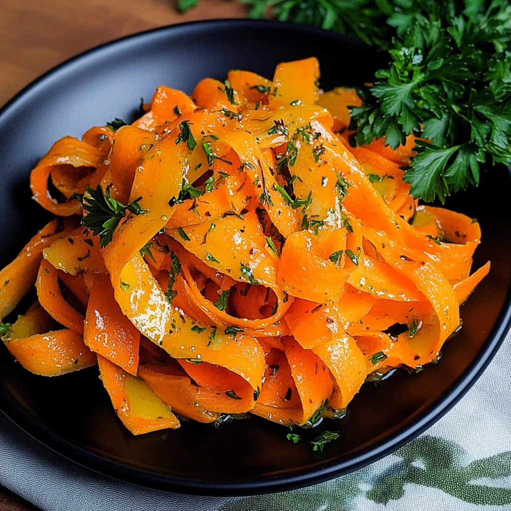 Carrot Ribbons in Rosemary Butter Sauce