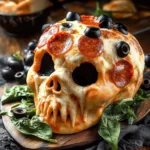 Cheesy Halloween Pizza Skulls