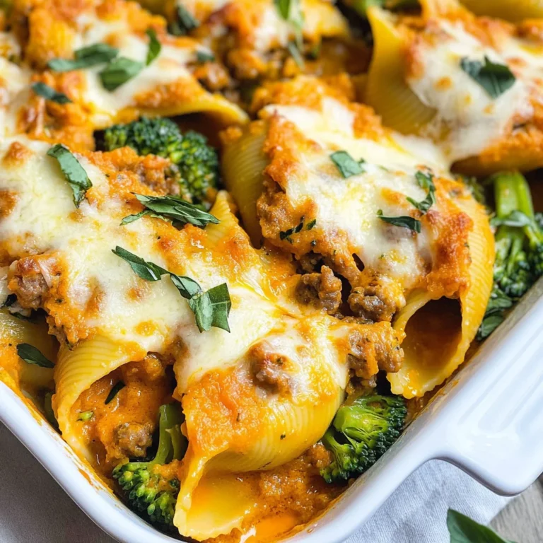 Cheesy Pumpkin and Spicy Sausage Stuffed Shells