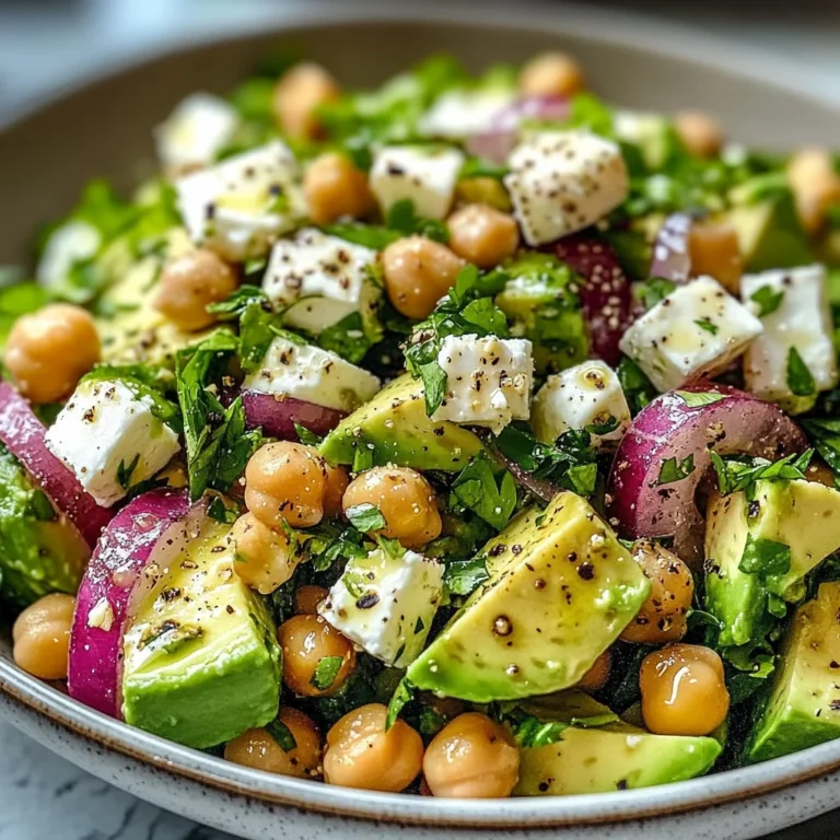 Chickpea Feta Avocado Salad