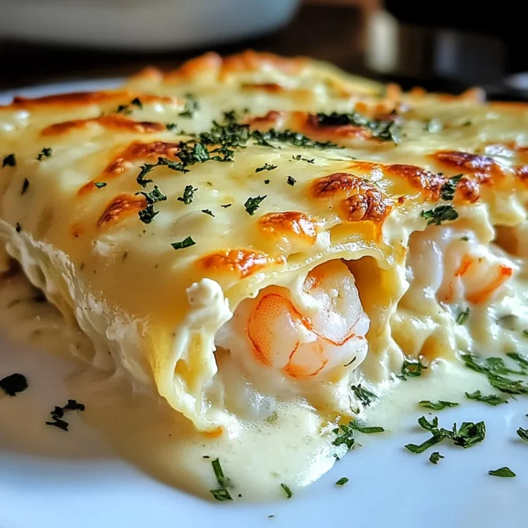 Dive into Decadence: Shrimp & Crab Alfredo Lasagna Roll-Ups You’ll Crave