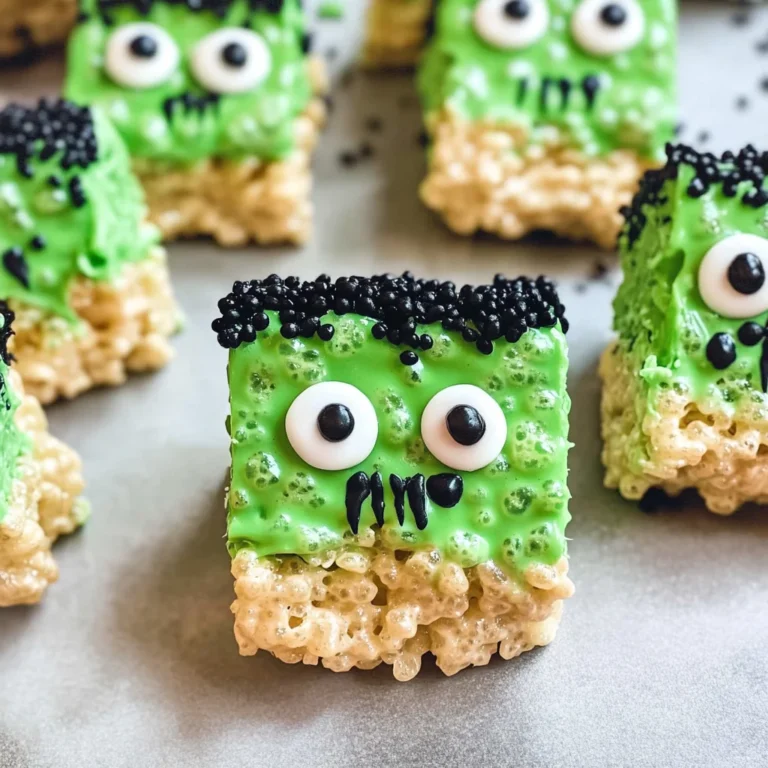 Frankenstein Halloween Rice Krispie Treats
