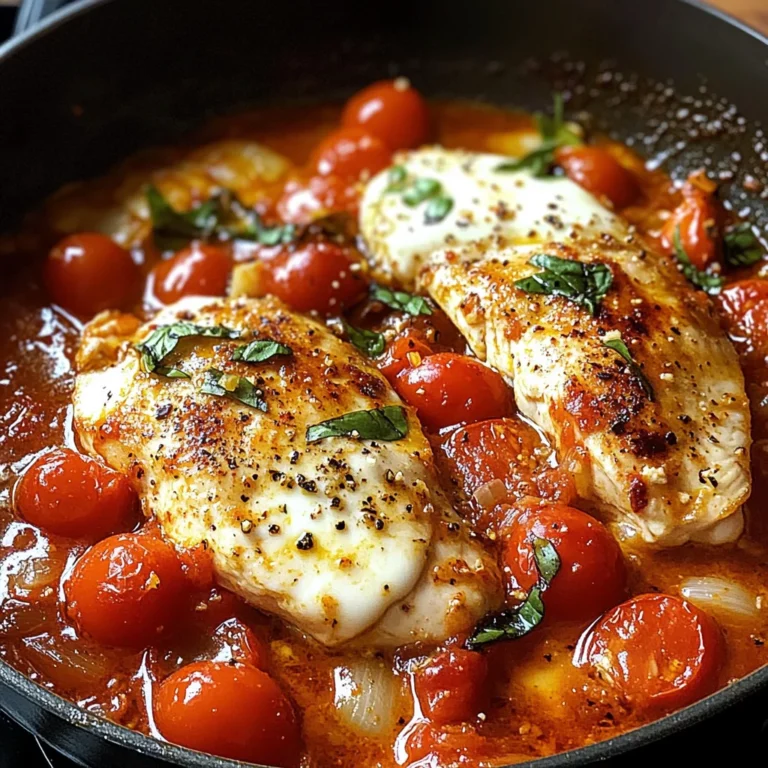 Garlic Tomato Chicken with Mozzarella