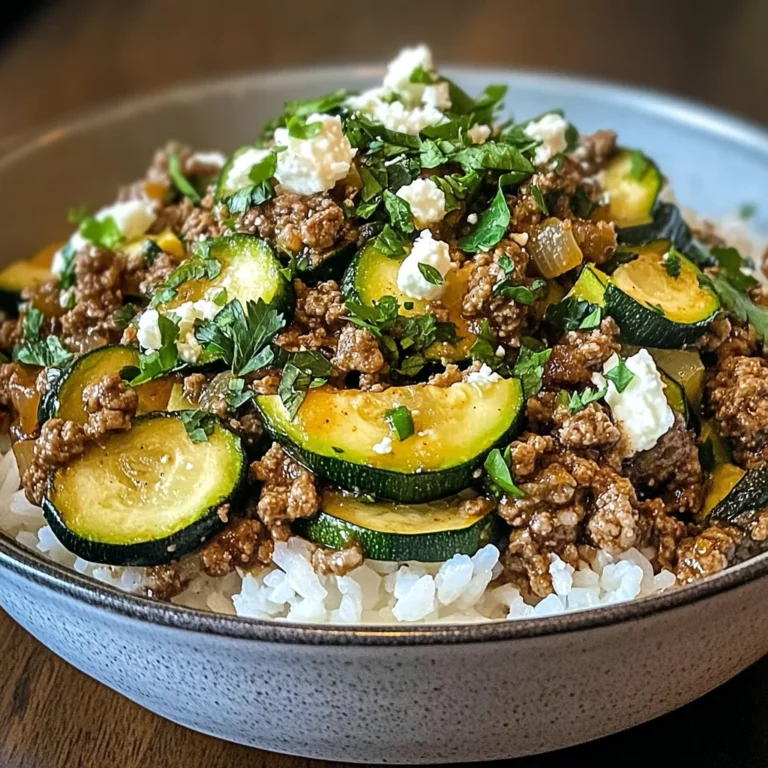 Greek-Style Beef and Zucchini Rice Bowl