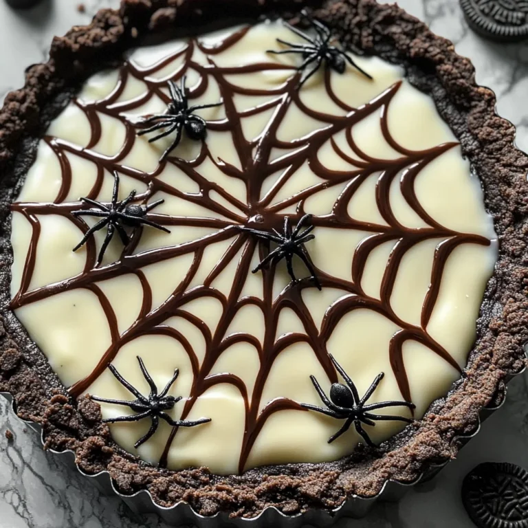 Halloween Chocolate Spiderweb Tart