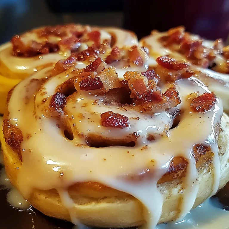 Indulge in Maple Turkey Bacon Cinnamon Rolls for a Sweet Treat!
