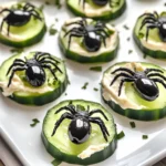 Keto Spider Cucumber Appetizer Bites
