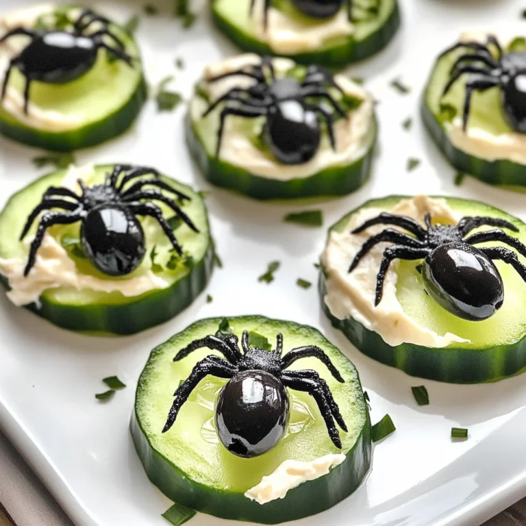 Keto Spider Cucumber Appetizer Bites