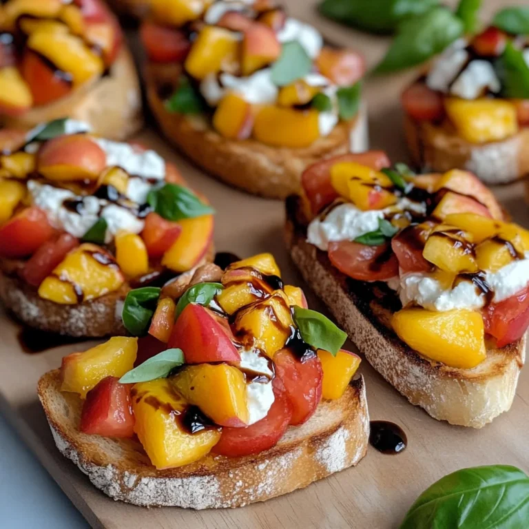 Quick Peach Bruschetta with Whipped Ricotta