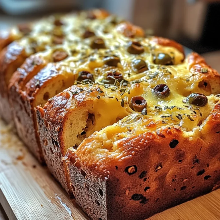 Savory Quick Bread With Cheese And Olives 🧀🍞