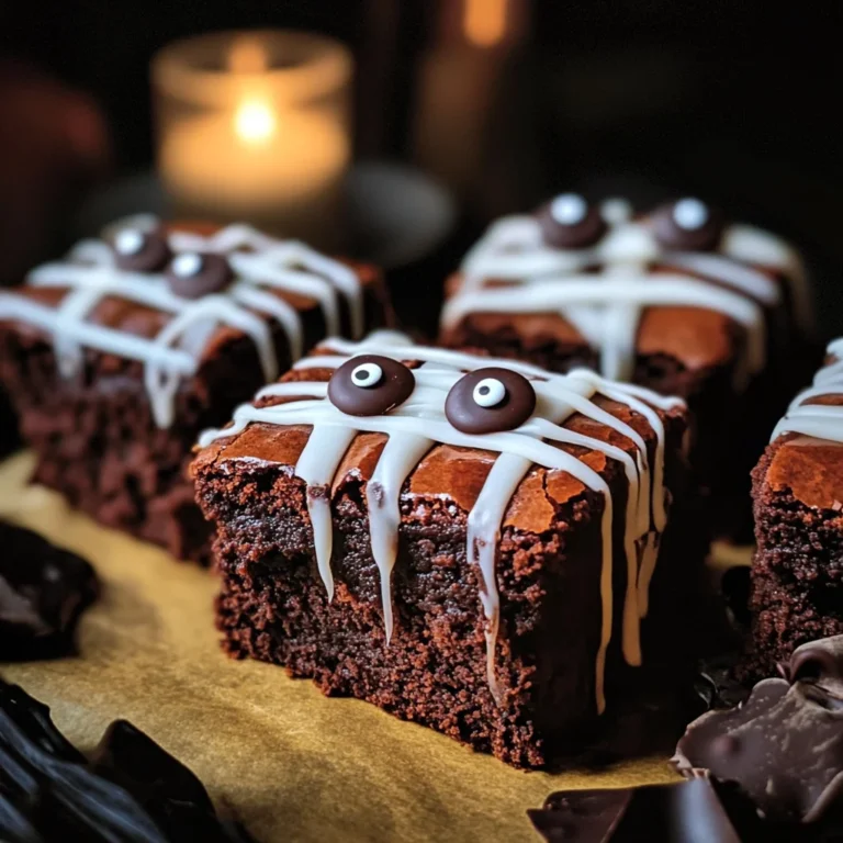 spooky mummy brownies