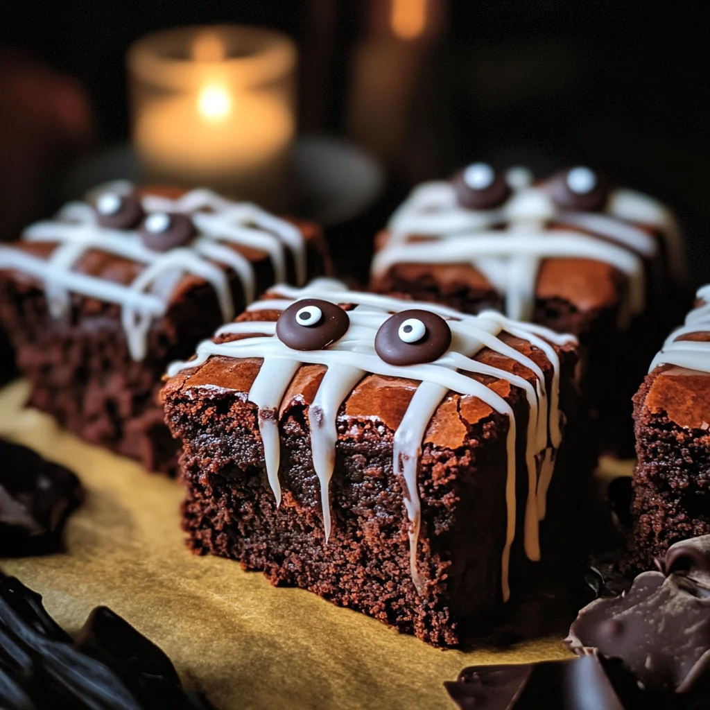 spooky mummy brownies