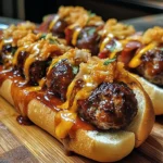 Bourbon BBQ Turkey Bacon Cheeseburger Meatball Subs Ready in 30 Minutes