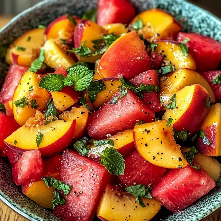 Easy Summer Peach Watermelon Salad