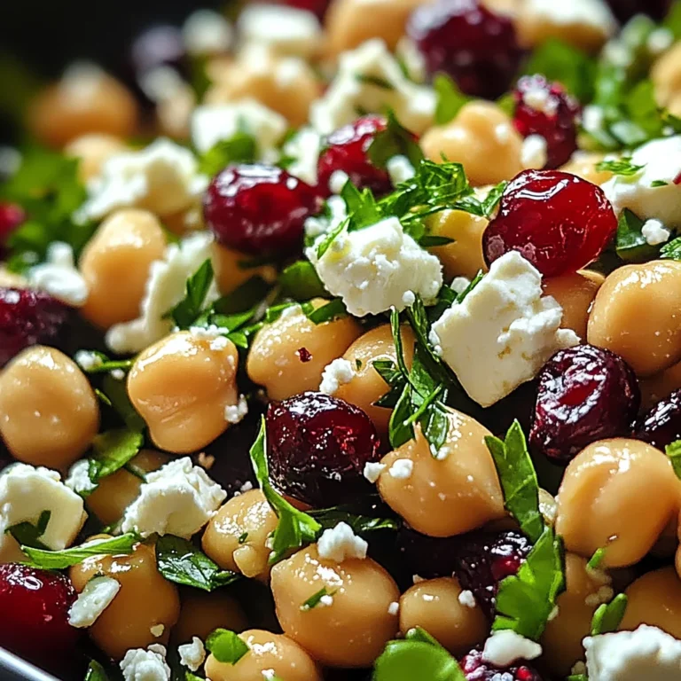 Feta & Cranberry Chickpeas with Lemon Vinaigrette