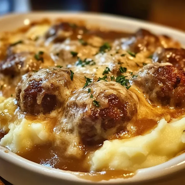 Meatball & Mashed Potato Bake