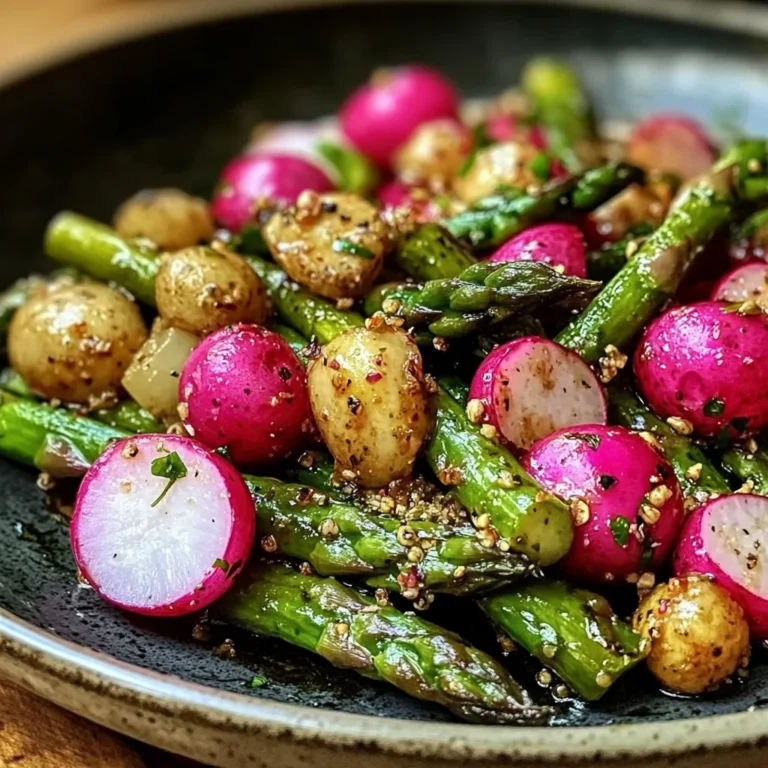 Roasted Asparagus and Radishes with Mustard Vinaigrette