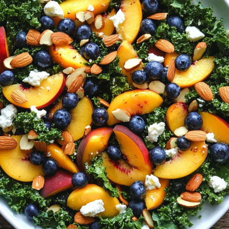 Summer Peach & Blueberry Kale Salad