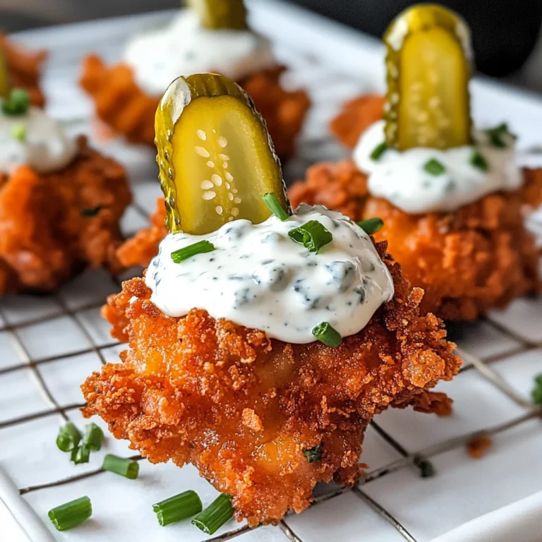 Pickle-Brined Chicken Bites w/ a Creamy Blue Cheese Sauce