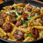 Sticky Honey Garlic Sausage Pasta Skillet: A Flavorful One-Pan Wonder