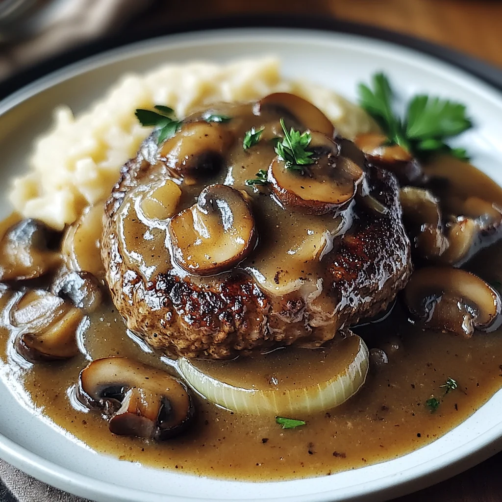 Bobby Flay Salisbury Steak with Mushroom Gravy