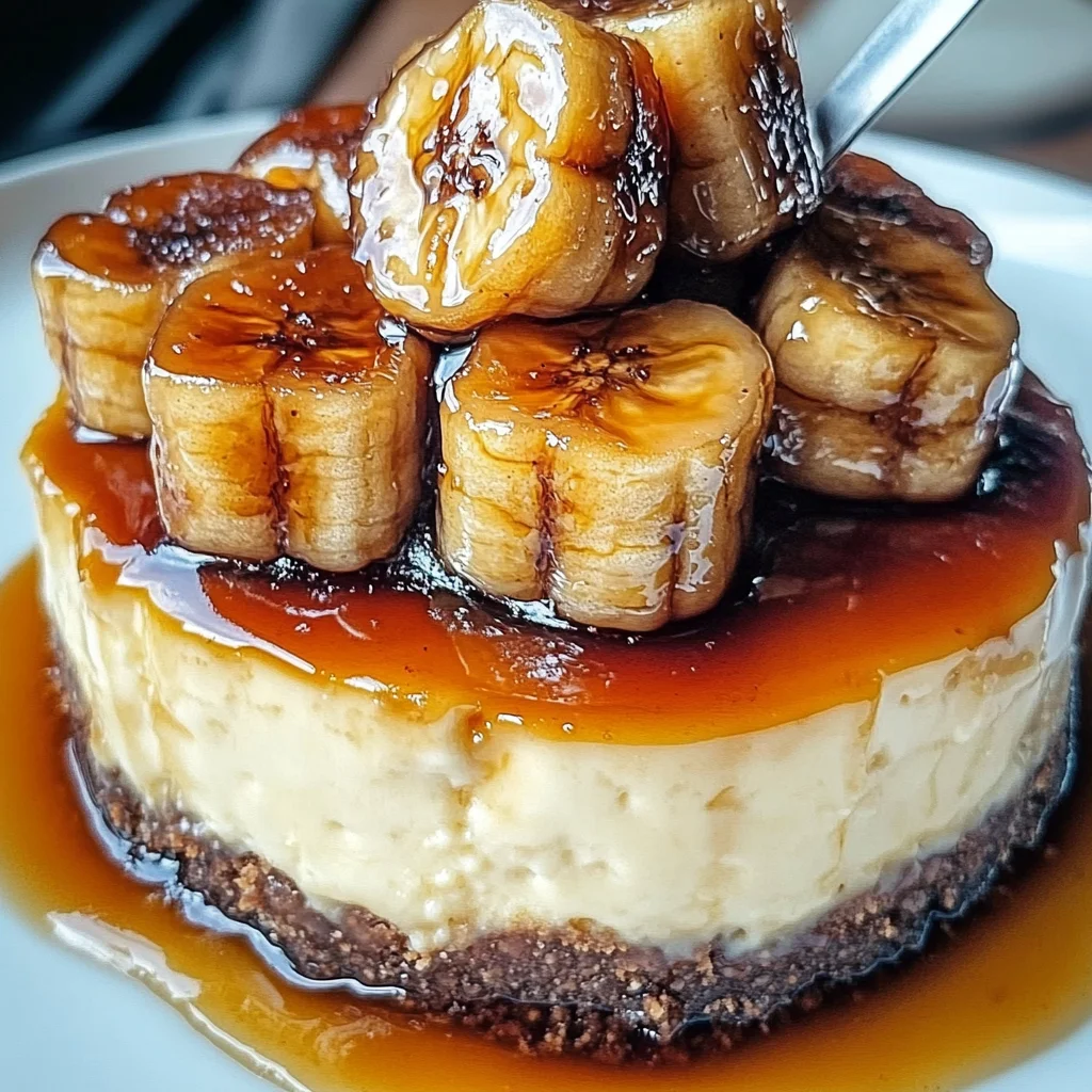 Caramelized Banana Cheesecake with Rum Glaze