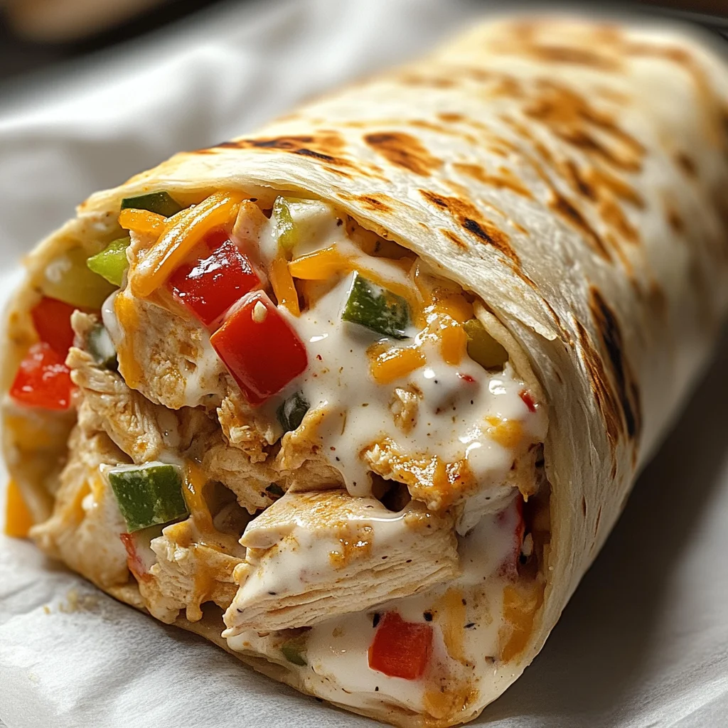 Chicken Bell Pepper Ranch Burritos