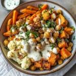 Glow Bowl Recipe: Roasted Veggie, Tahini Yogurt Sauce
