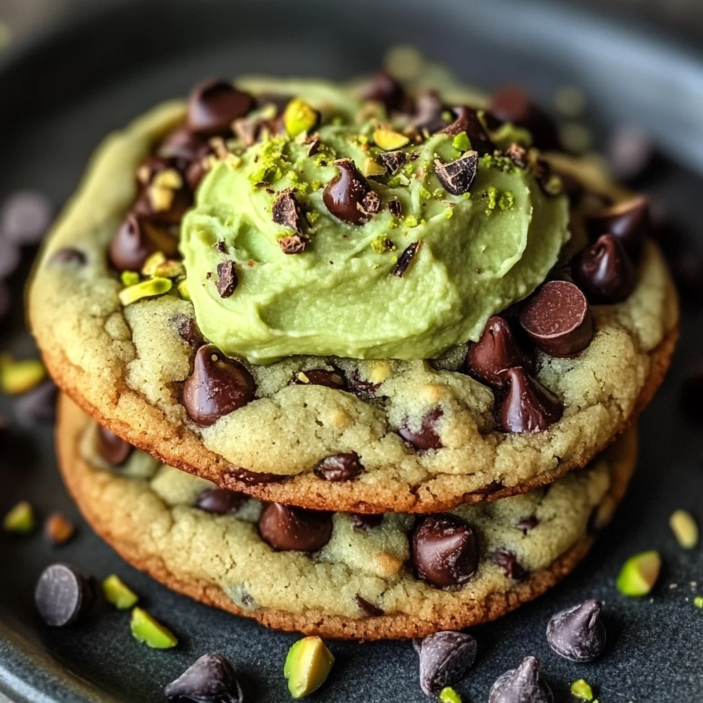 Pistachio Cream Chocolate Chip Cookies