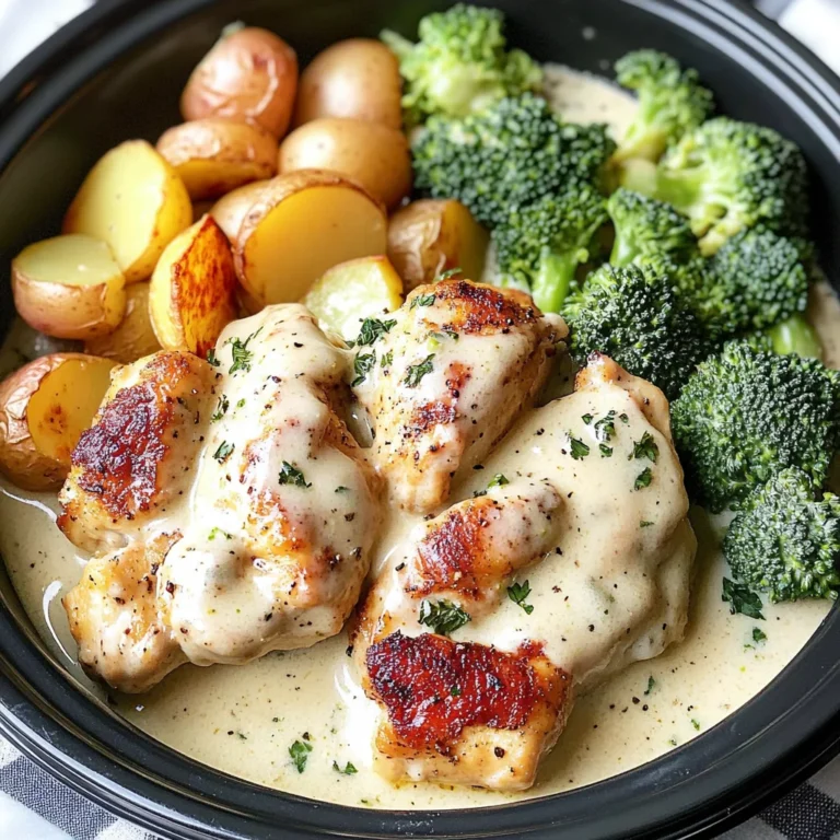 Slow Cooker Creamy Garlic Chicken And Veggies Recipe