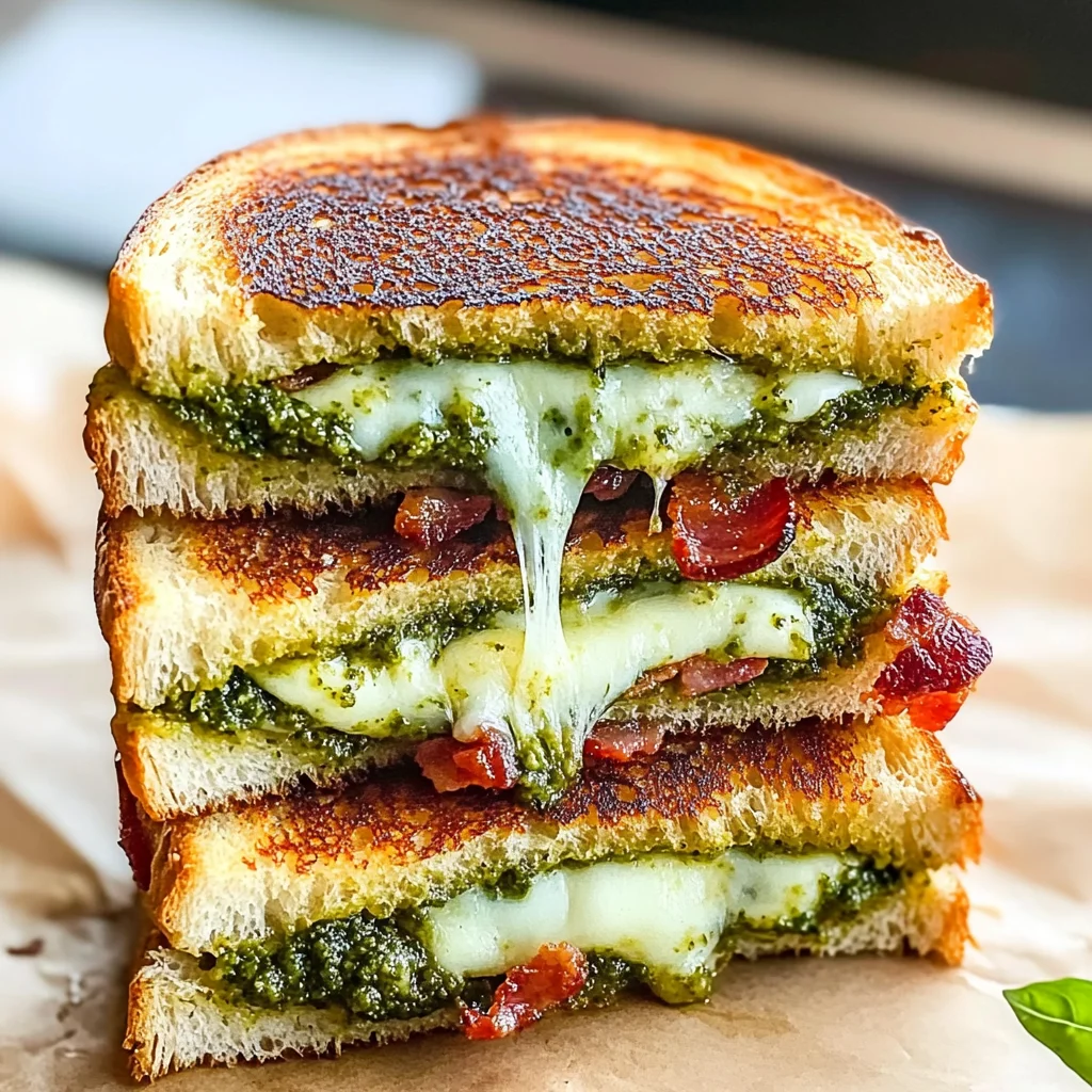 Sourdough Pesto Grilled Cheese