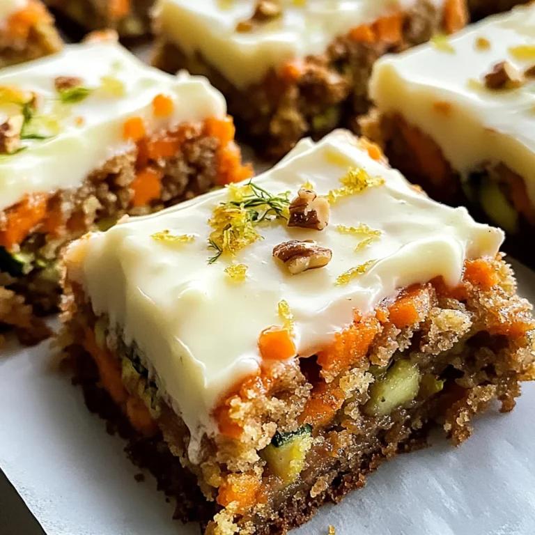 Spiced Ginger Carrot and Zucchini Bars with Lemon Cream Cheese Frosting