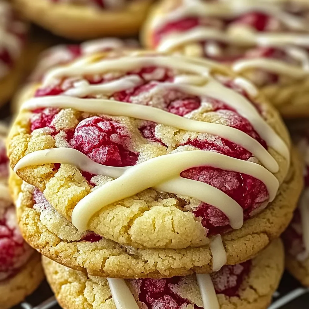 White Chocolate Lemon Raspberry Cookies - Delicious Recipe