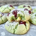Cherry Pistachio Crinkle Cookies