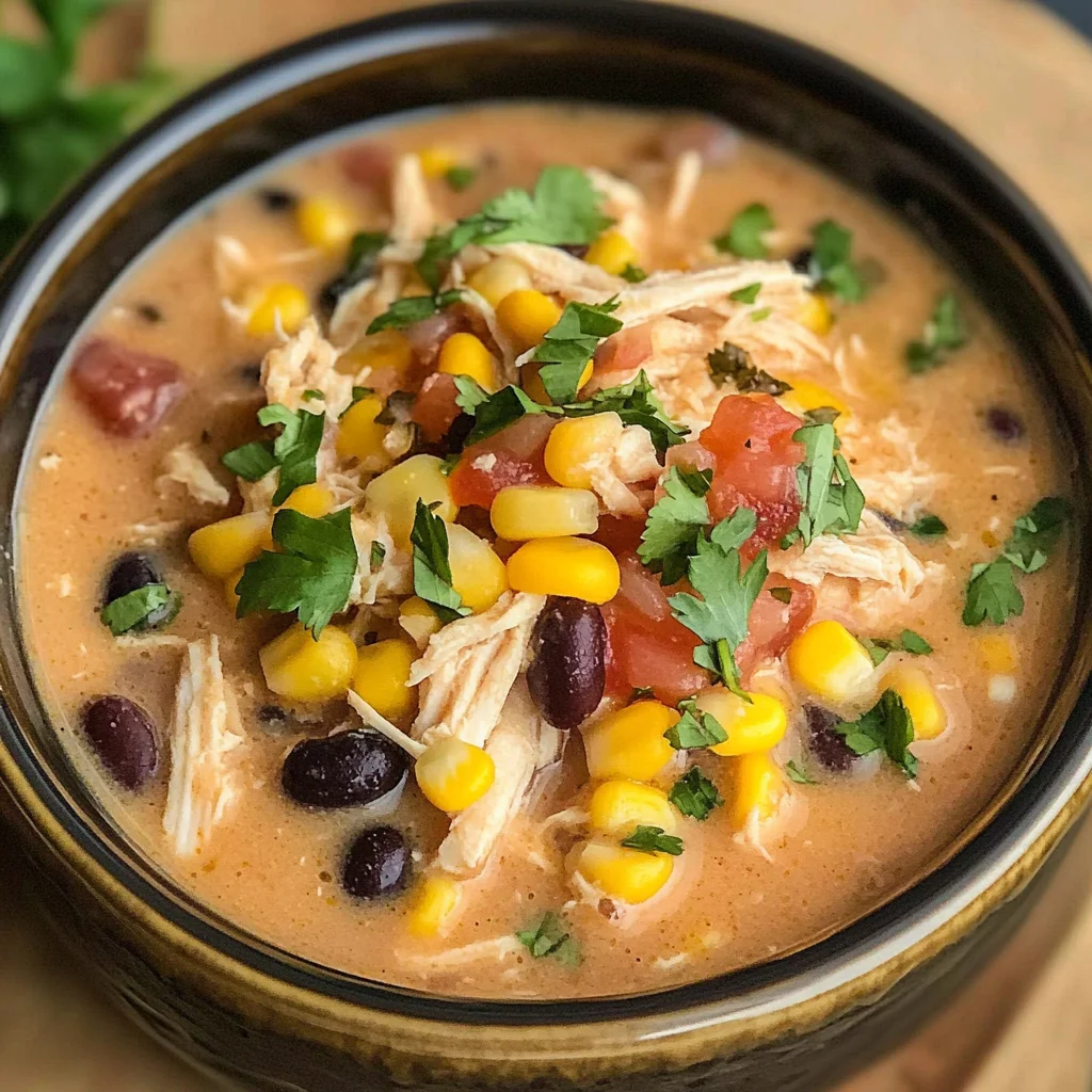 Crockpot Creamy Chicken Taco Soup Recipe