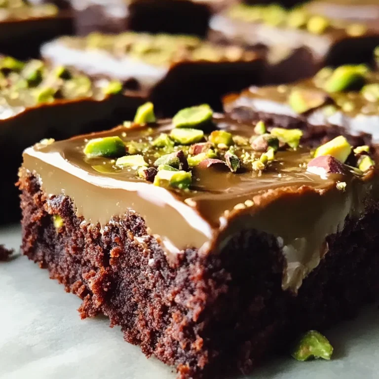 Pistachio Brownies with Pistachio Ganache
