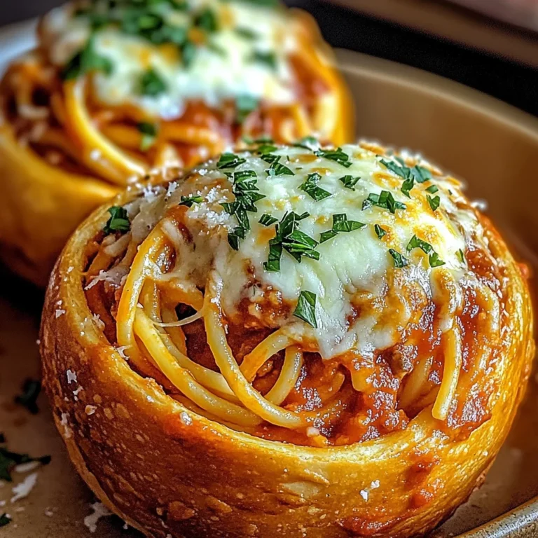 Spaghetti Garlic Bread Bowls