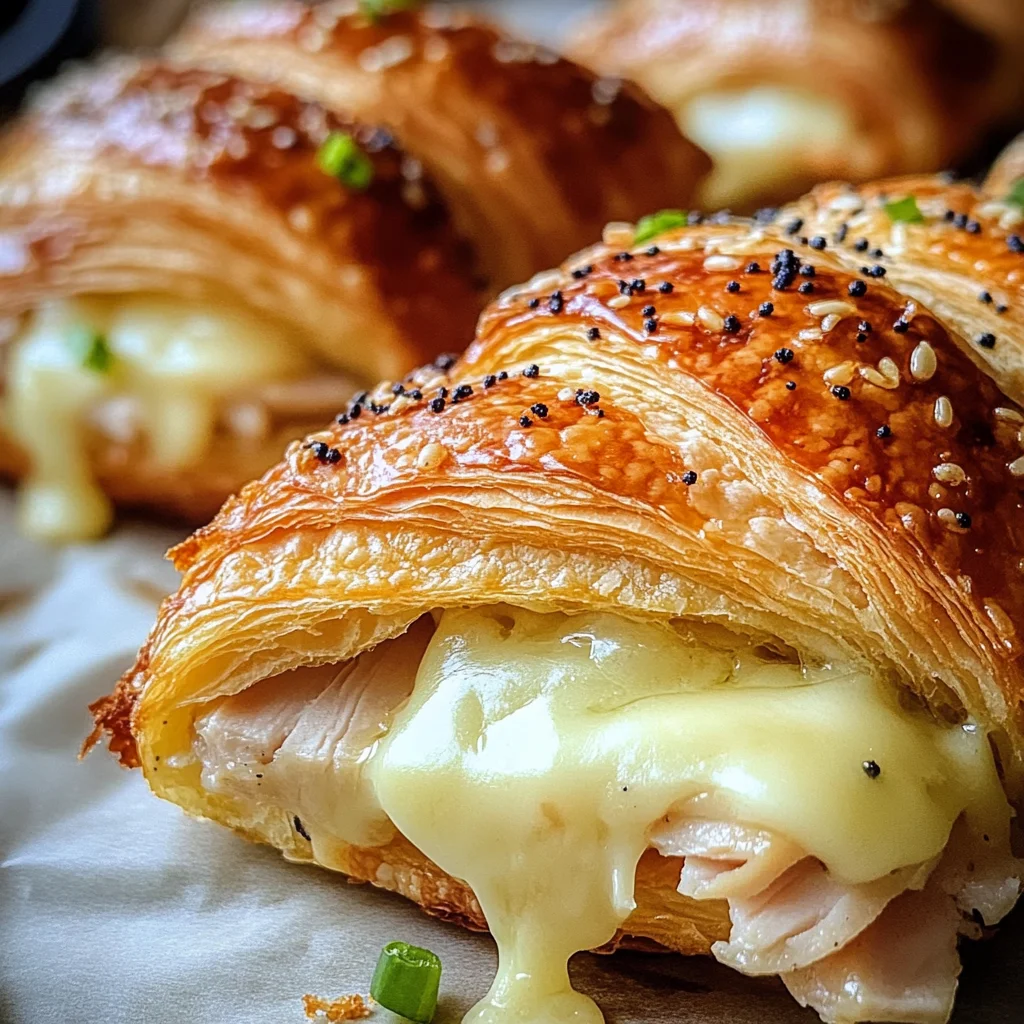 Baked Turkey and Cheese Croissants