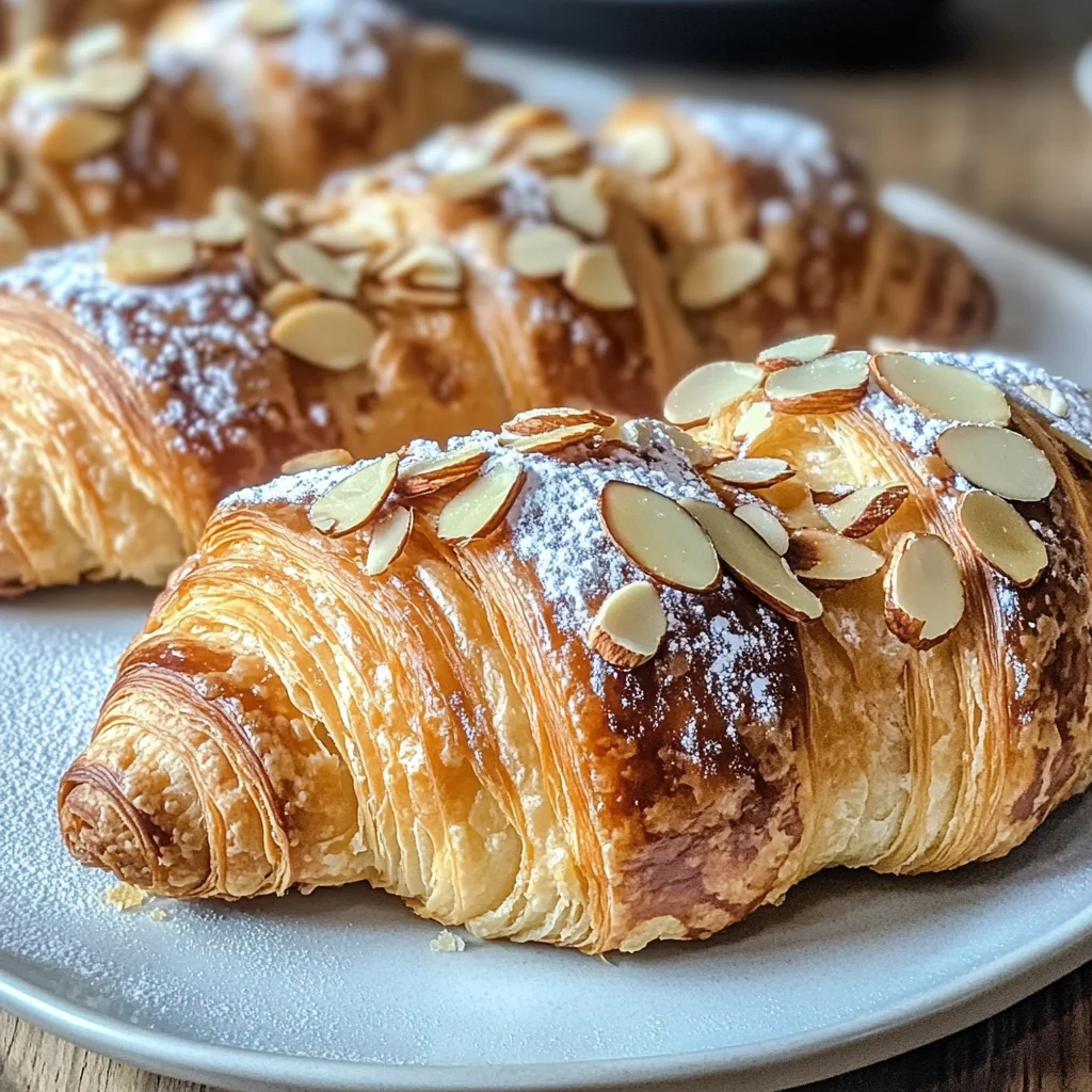 Buttery Almond Croissants with Crunchy Topping