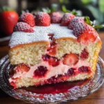 Easy Strawberry Cake with Strawberry Sauce