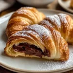 Golden Nutella Croissants - flirtyfood