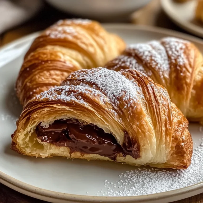 Golden Nutella Croissants - flirtyfood