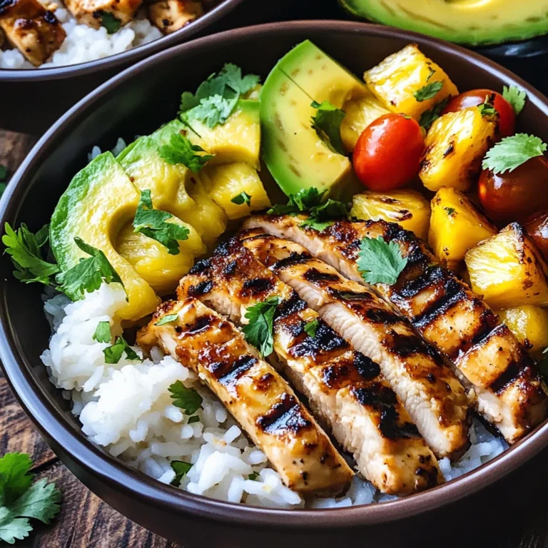 Grilled Chicken and Pineapple Bowls with Coconut Rice Recipe