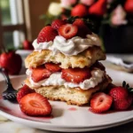 Homemade Strawberry Shortcakes with Strawberries and Perfect Whipped Cream