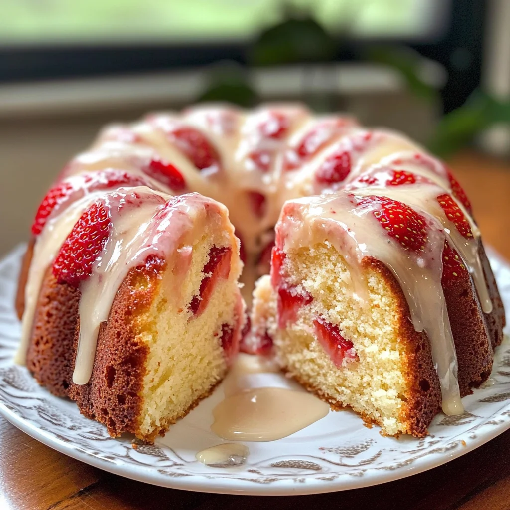SOUR CREAM STRAWBERRY BUNDT CAKE