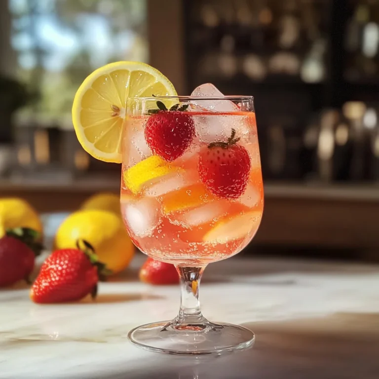 Sparkling Strawberry Lemon Mocktail