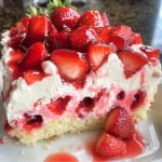 Strawberry Cheesecake Poke Cake